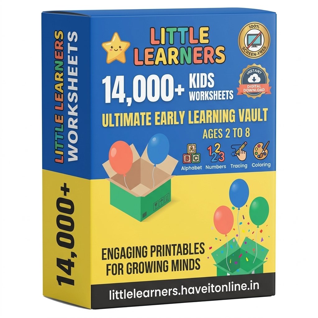 Little Learners 14000 Kids Worksheets Mega Bundle Mockup